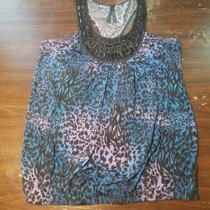 Rue 21 Club Rue Bejeweled Leopard Print Tank Top